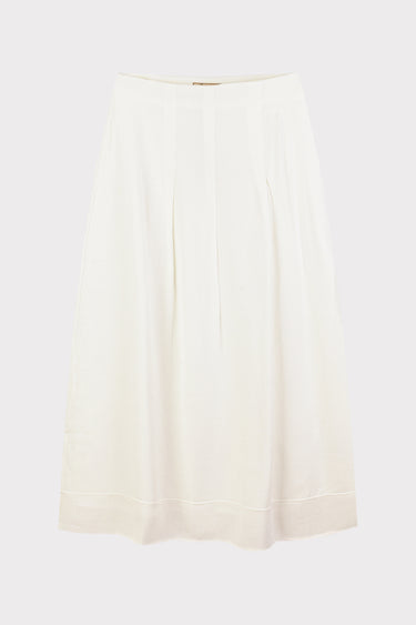 חצאית פשתן כפלים WHITE