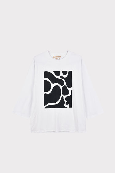 חולצת אוברסייז עם פרינט PRINT BLACK