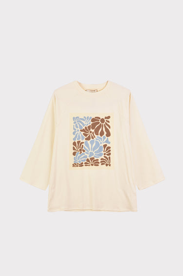חולצת אוברסייז עם פרינט PRINT BROWN