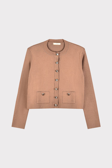 קרדיגן אלגנט עם כפתורים BROWN