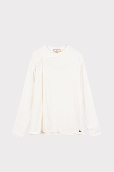 חולצת בייסיק עם טוויסט WHITE