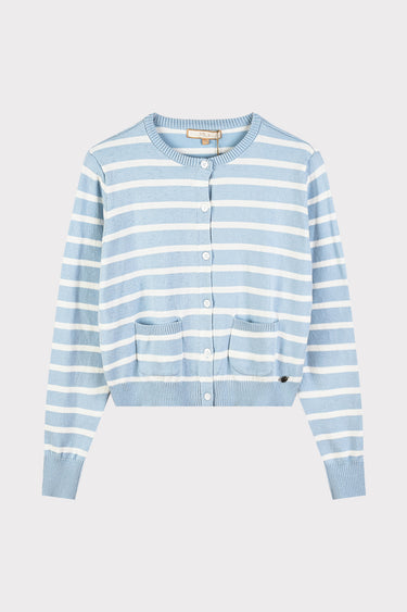 קרדיגן סריג ריב פסים SKY BLUE