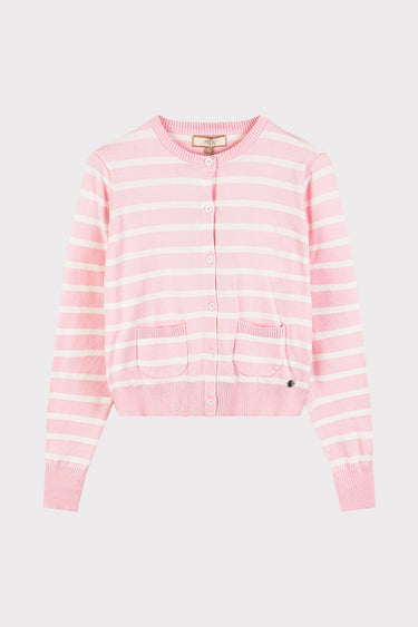 קרדיגן סריג ריב פסים PINK