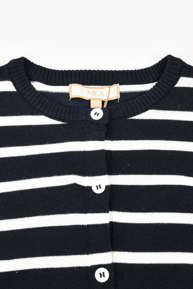 קרדיגן סריג ריב פסים NAVY