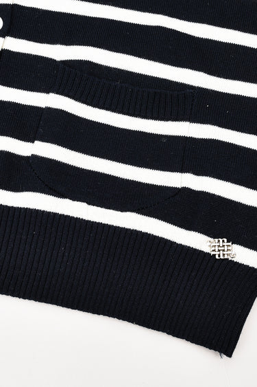 קרדיגן סריג ריב פסים NAVY