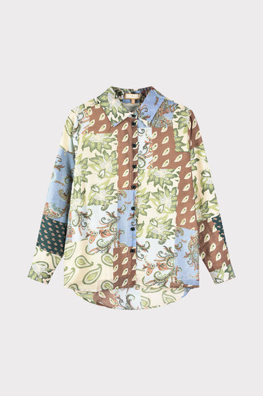 חולצה מכופתרת פייזלי LIGHT BLUE