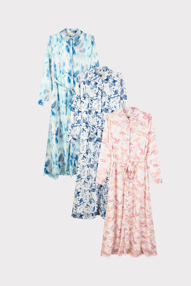 שמלת שיפון כפתורים PINK