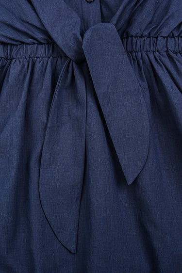 שמלה עם גומי וקשירה במותן NAVY