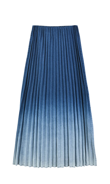 חצאית פליסה גינס OMBRE DENIM