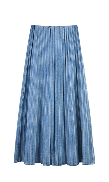 חצאית פליסה גינס BLUE DENIM