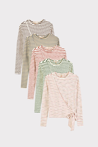 חולצת מעטפת פסים BEIGE&BLUE