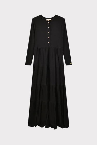 שמלה שחורה ריבס קומות BLACK