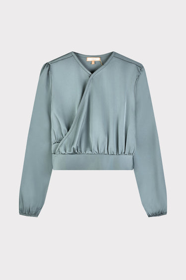 חולצת מעטפת סאטן TEAL