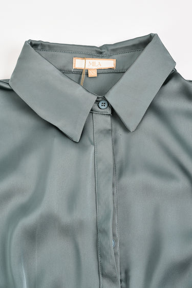 חולצת סאטן קשירה TEAL