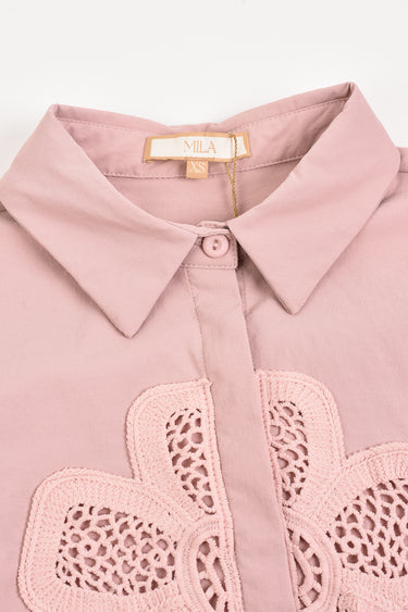 טופ עם פרח קרושה PINK