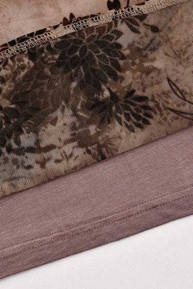חצאית מש עם פרינט קטיפה BROWN