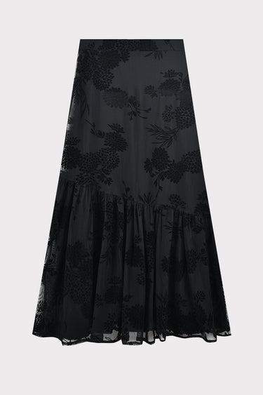 חצאית מש עם פרינט קטיפה BLACK