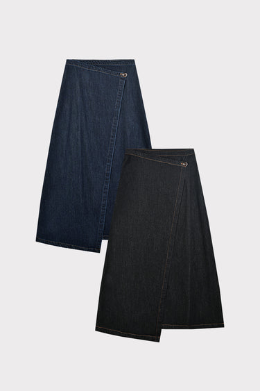 חצאית גינס מעטפת BLACK