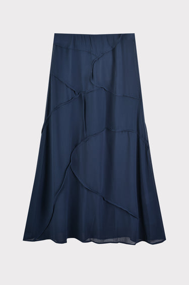 חצאית שיפון חלקים NAVY