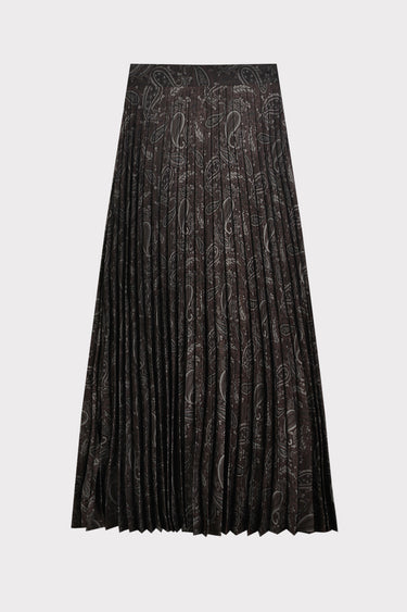 חצאית פליסה עם פרינט DARK BROWN