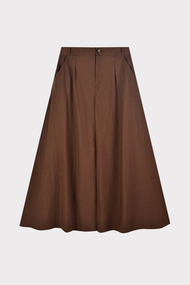חצאית עם קפלונים BROWN