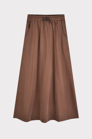 חצאית בגזרת A עם שרוך BROWN