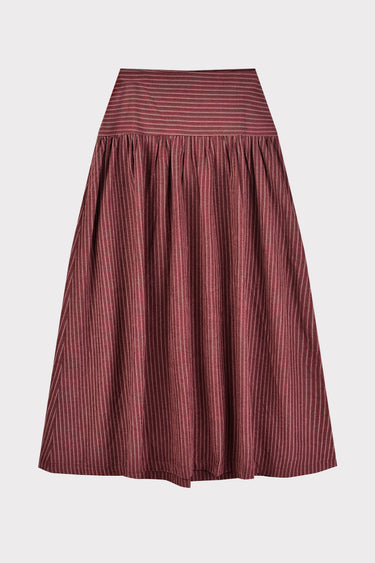 חצאית עם גסקה פסים BURGUNDY