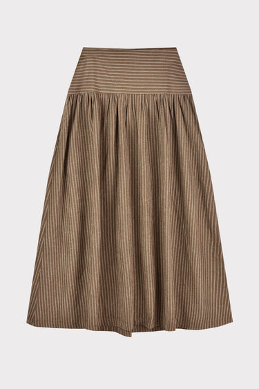 חצאית עם גסקה פסים BROWN