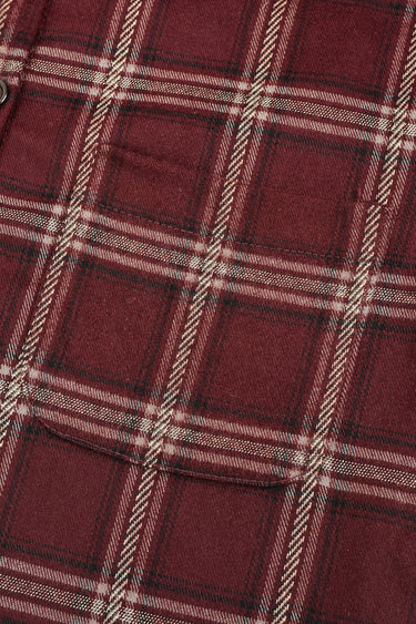 חולצה מכופתרת עם שיבוץ BURGUNDY