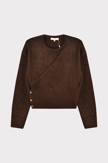 קרדיגן מעטפת עם כפתורים BROWN