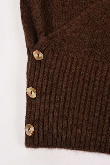 קרדיגן מעטפת עם כפתורים BROWN