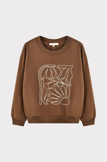 פוטר עם רקמה BROWN