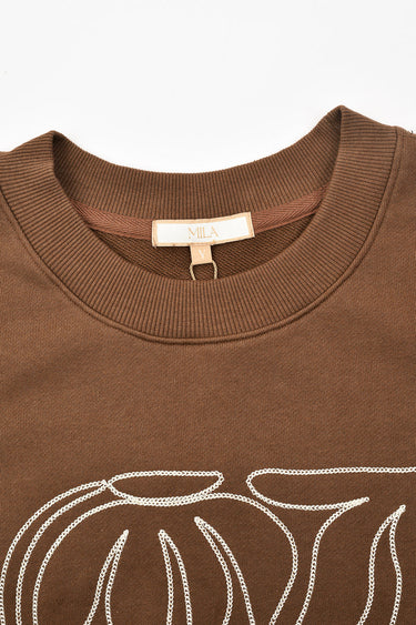 פוטר עם רקמה BROWN