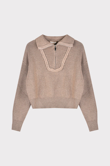 סריג עם חצי רוכסן BEIGE