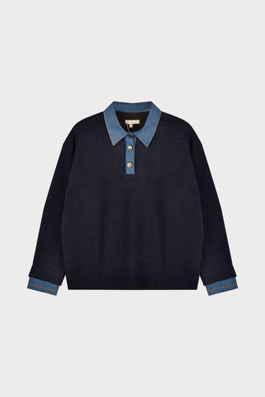 סריג עם צווארון גינס NAVY