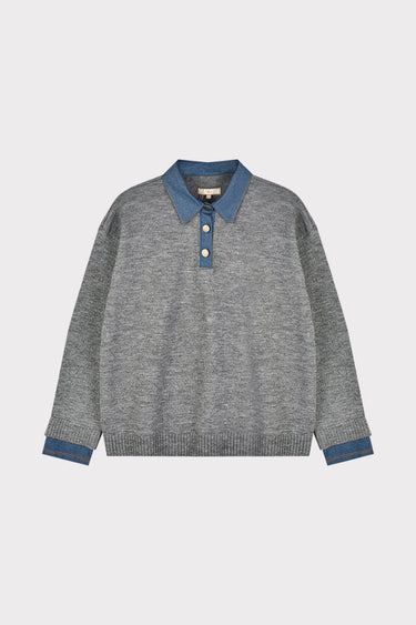 סריג עם צווארון גינס GREY