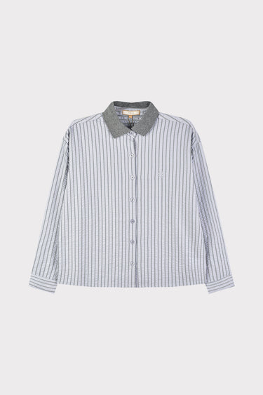 שמלת סריג משולבת LIGHT BLUE