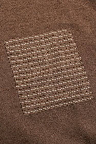 חולצת אריג עם כיס פסים BROWN