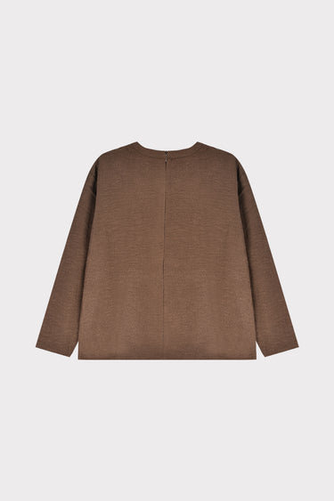 חולצת אריג עם כיס פסים BROWN