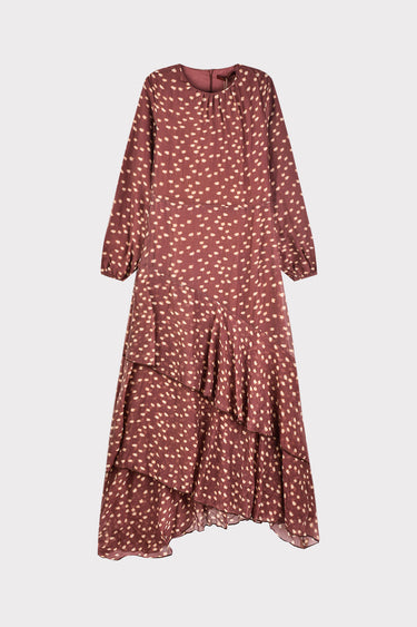 שמלת פרינט קומות BURGUNDY