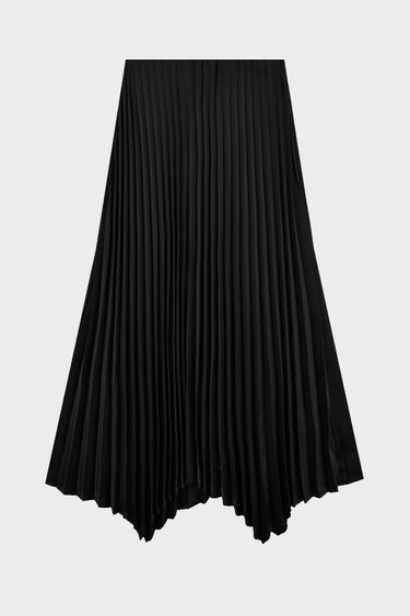 חצאית פליסה סאטן אסימטרית BLACK