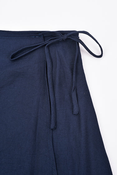 חצאית מעטפת עם רקמה NAVY