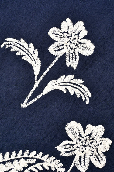 חצאית מעטפת עם רקמה NAVY