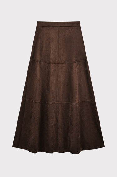 חצאית זמש חלקים BROWN