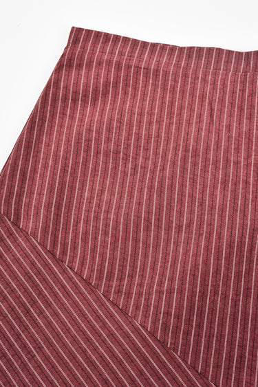 חצאית פסים עם חלקים BURGUNDY