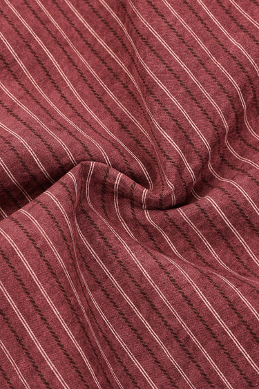 חצאית פסים עם חלקים BURGUNDY