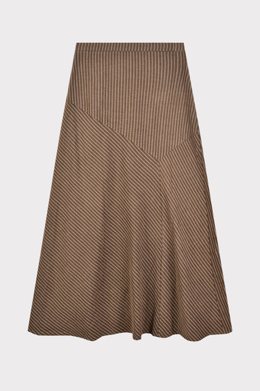 חצאית פסים עם חלקים BROWN