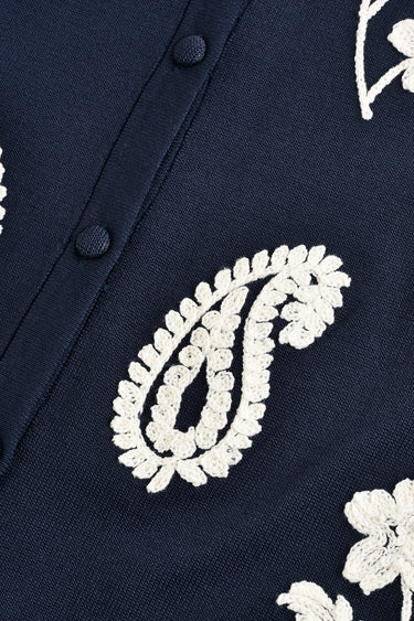 קרדיגן עם רקמה NAVY