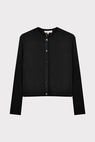 קרדיגן ריב כפתורים BLACK