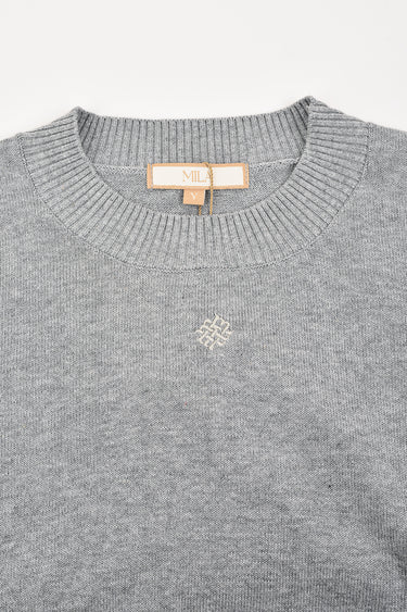 חולצת בייסיק סריג LIGHT GRAY